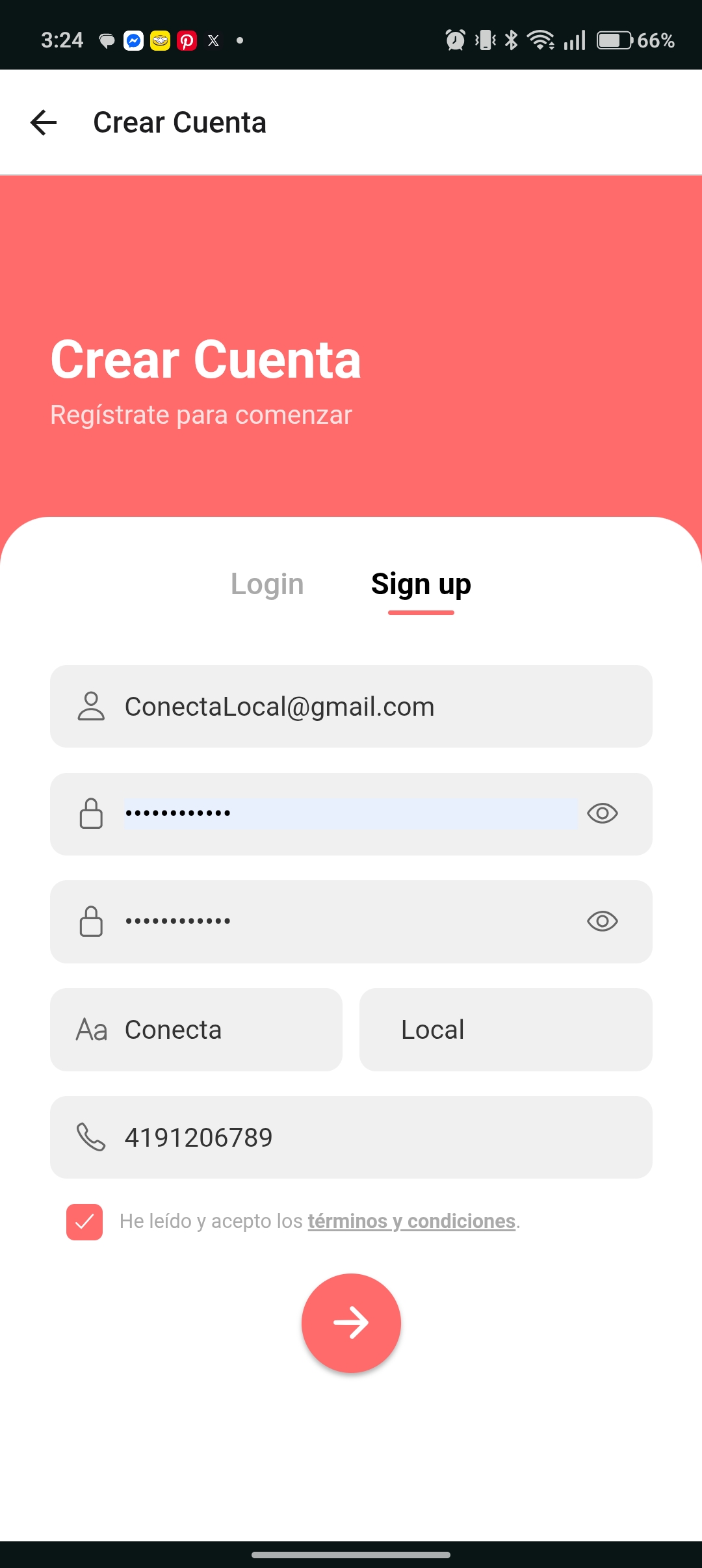 Tutorial Registrarse - Paso 1